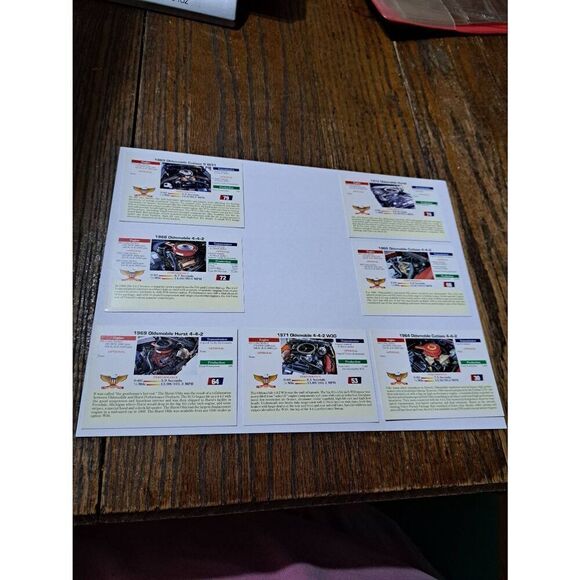 Vintage Lot of 7 1992 Collect A Card Musclecars Trading Cards OLDSMOBILE LOT - Picture 2 of 2